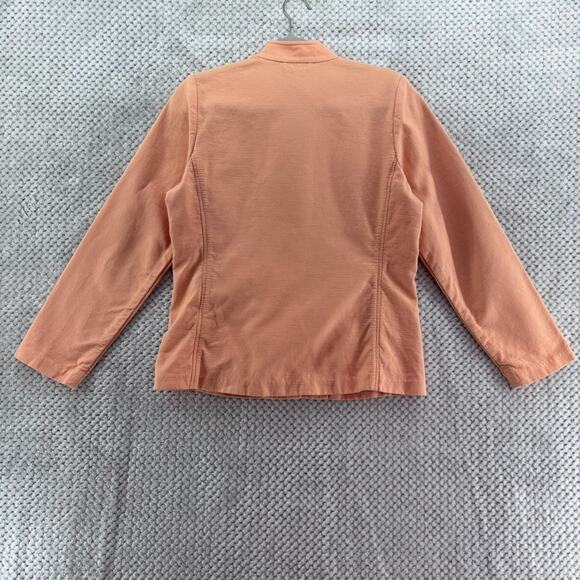 Eileen Fisher Jacket Womens S Orange Cotton Textured Lightweight Button Front - Picture 5 of 13